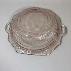 1940s Anchor Hocking Mayfair Pink Handled Round Vegetable Bowl 8 1940s Anchor Hocking Mayfair Pink Handled Round Vegetable Bowl -Lenox Shop 1940s anchor hocking mayfair pink handled round vegetable bowl 7046