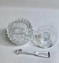 1940s Fenton Hobnail White Opalescent Mustard Pot -Lenox Shop 1940s fenton hobnail white opalescent mustard pot 3654