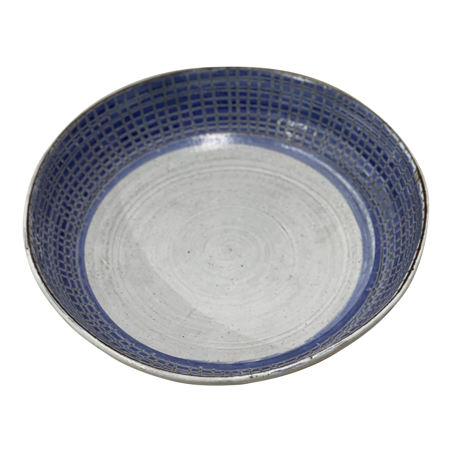 1950s Vallauris Large Blue & White Ceramic Dish 3 1950s Vallauris Large Blue & White Ceramic Dish