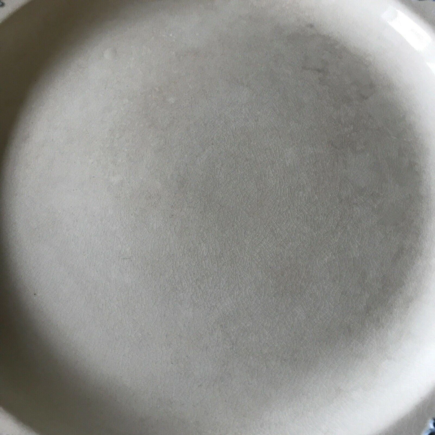 1950s Wedgwood Embossed Queensware Lavender On Cream Chop Plate 5 1950s Wedgwood Embossed Queensware Lavender On Cream Chop Plate - Image 3