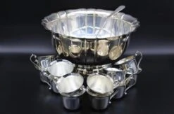 1960’s American Silverplate Punchbowl Set- 14 Pieces 11 1960’s American Silverplate Punchbowl Set- 14 Pieces -Lenox Shop 1960s american silverplate punchbowl set 14 pieces 9071