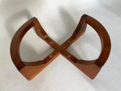 1960s Danish Glass Salad Serving Bowl On Curved Teak Wood Stand 18 1960s Danish Glass Salad Serving Bowl On Curved Teak Wood Stand -Lenox Shop 1960s danish glass salad serving bowl on curved teak wood stand 8130