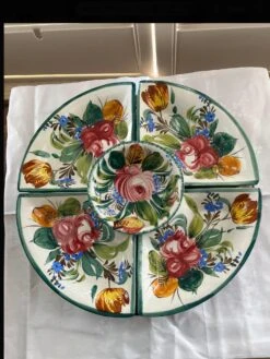 1960s Italian Ceramic Lazy Susan Made In Italy With Turntable Base- 6 Pieces -Lenox Shop 1960s italian ceramic lazy susan made in italy with turntable base 6 pieces 6087