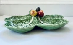1960s Rare Bordallo Pinheiro Sample Cabbage And Fruits Majolica Platter In Barbott Earthenware With 5 Compartments -Lenox Shop 1960s rare bordallo pinheiro sample cabbage and fruits majolica platter in barbott earthenware with 5 compartments 1707