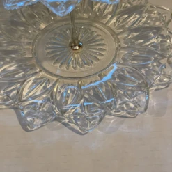 1960s Vintage Petal Flower 2 Tier Clear Pressed Glass Serving Tray 16 1960s Vintage Petal Flower 2 Tier Clear Pressed Glass Serving Tray -Lenox Shop 1960s vintage petal flower 2 tier clear pressed glass serving tray 7656