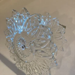 1960s Vintage Petal Flower 2 Tier Clear Pressed Glass Serving Tray 17 1960s Vintage Petal Flower 2 Tier Clear Pressed Glass Serving Tray -Lenox Shop 1960s vintage petal flower 2 tier clear pressed glass serving tray 9710