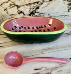 1960s Watermelon Bowl & Ladle Set- 2 Pieces -Lenox Shop 1960s watermelon bowl and ladle set 2 pieces 7565