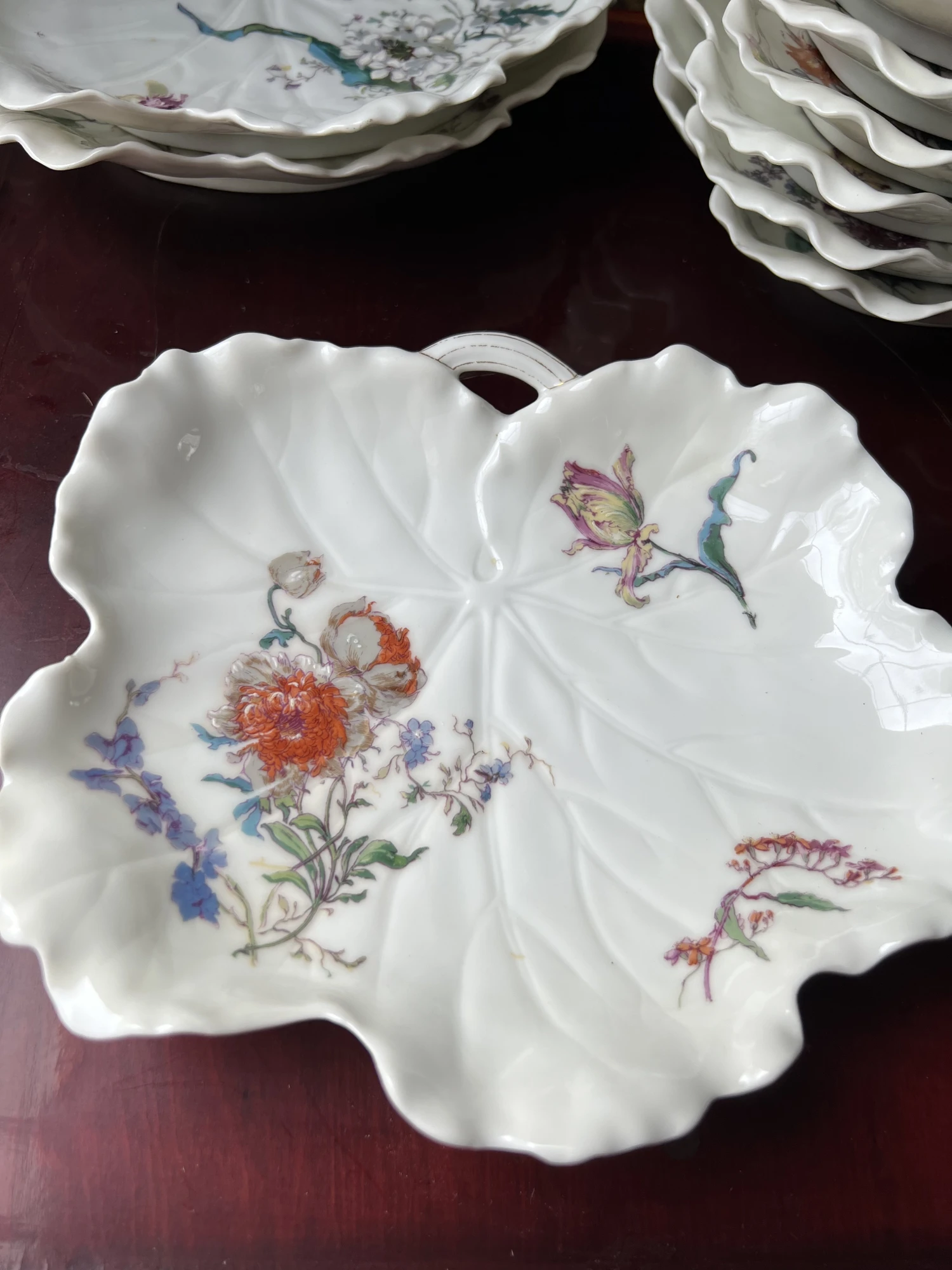 1970s Signed Haviland Limoges France Floral Pattern Dishes, 11 Pieces 11 1970s Signed Haviland Limoges France Floral Pattern Dishes, 11 Pieces - Image 9