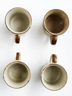 1970s Vintage Stoneware Coffee Cups- Set Of 4 19 1970s Vintage Stoneware Coffee Cups- Set Of 4 -Lenox Shop 1970s vintage stoneware coffee cups set of 4 3045