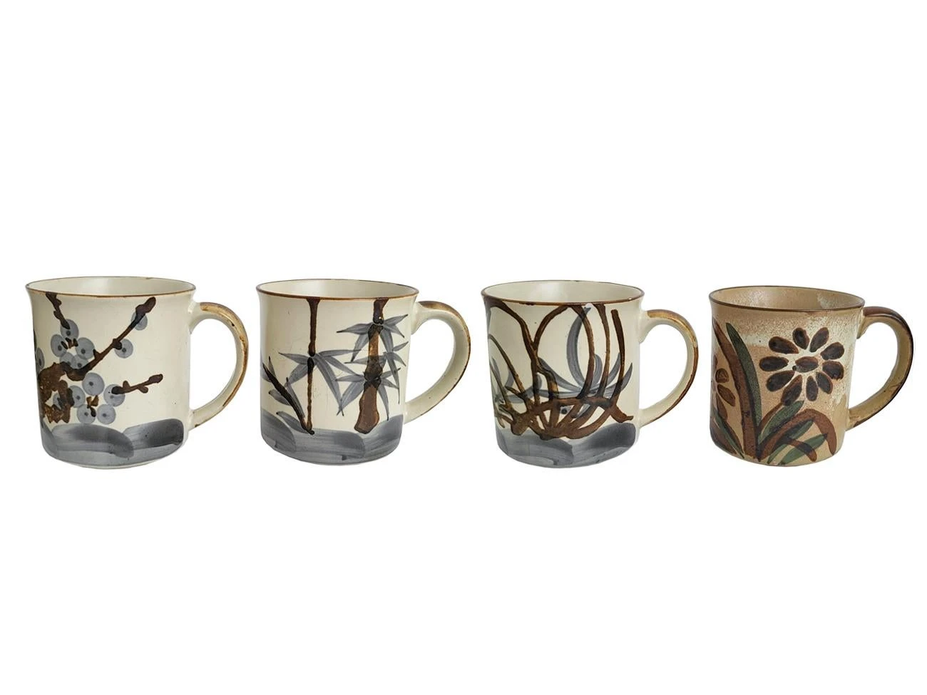 1970s Vintage Stoneware Coffee Cups- Set Of 4 4 1970s Vintage Stoneware Coffee Cups- Set Of 4 - Image 2