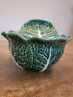1980s Bordallo Pinheiro Majolica Cabbage Soup Tureen -Lenox Shop 1980s bordallo pinheiro majolica cabbage soup tureen 0168