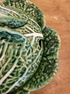 1980s Bordallo Pinheiro Majolica Cabbage Soup Tureen -Lenox Shop 1980s bordallo pinheiro majolica cabbage soup tureen 0248