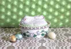 1980s Handpainted Ceramic Rabbit Casserole Dish -Lenox Shop 1980s handpainted ceramic rabbit casserole dish 1020