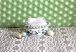 1980s Handpainted Ceramic Rabbit Casserole Dish -Lenox Shop 1980s handpainted ceramic rabbit casserole dish 1885