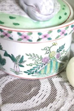 1980s Handpainted Ceramic Rabbit Casserole Dish -Lenox Shop 1980s handpainted ceramic rabbit casserole dish 8059