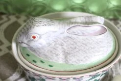 1980s Handpainted Ceramic Rabbit Casserole Dish -Lenox Shop 1980s handpainted ceramic rabbit casserole dish 8672