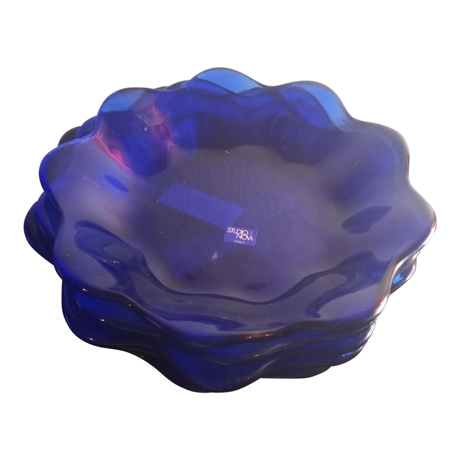 1980s Studio Nova Italy Cobalt Blue Ruffled Bowls- Set Of 6 3 1980s Studio Nova Italy Cobalt Blue Ruffled Bowls- Set Of 6