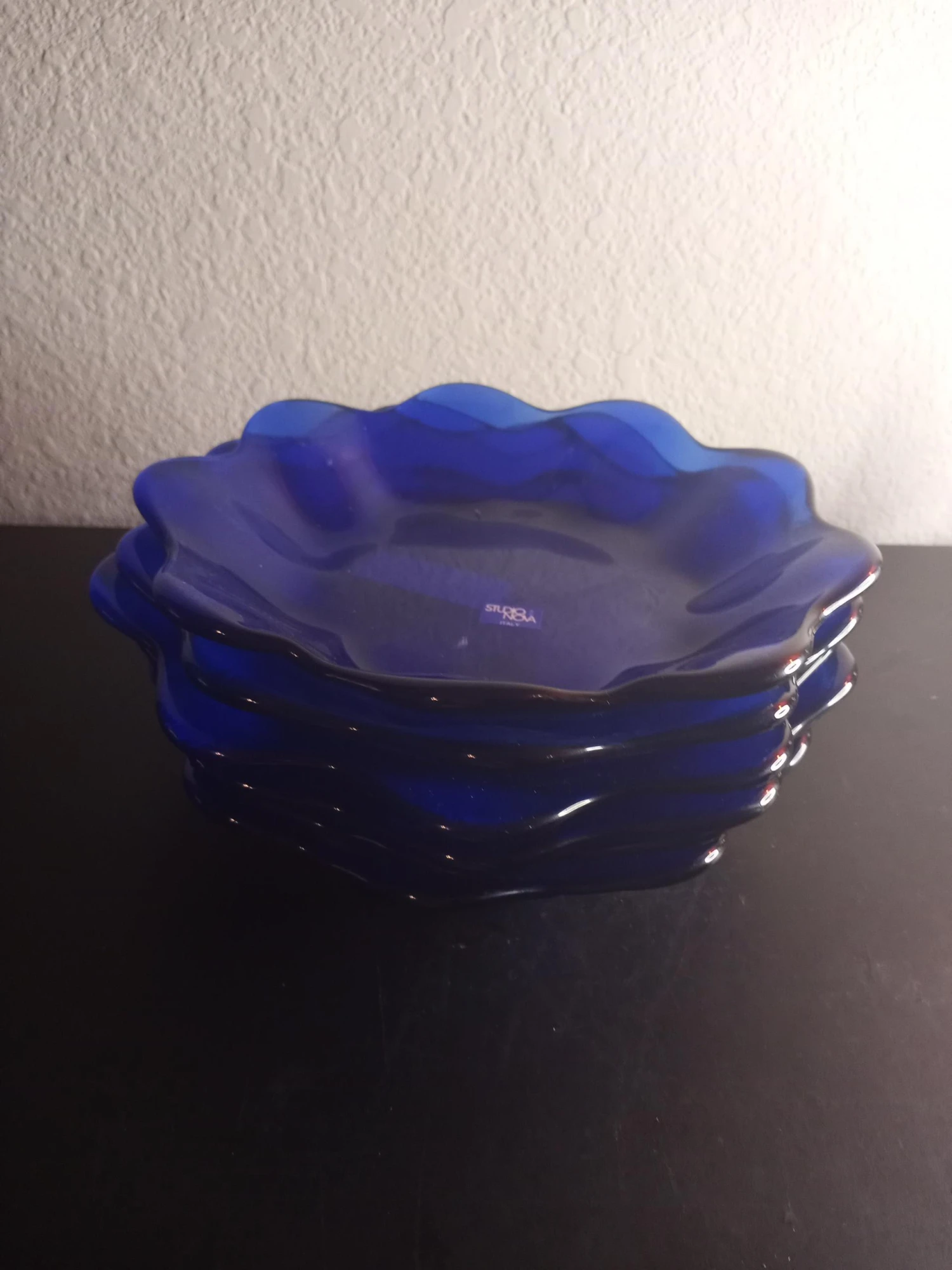 1980s Studio Nova Italy Cobalt Blue Ruffled Bowls- Set Of 6 8 1980s Studio Nova Italy Cobalt Blue Ruffled Bowls- Set Of 6 - Image 6