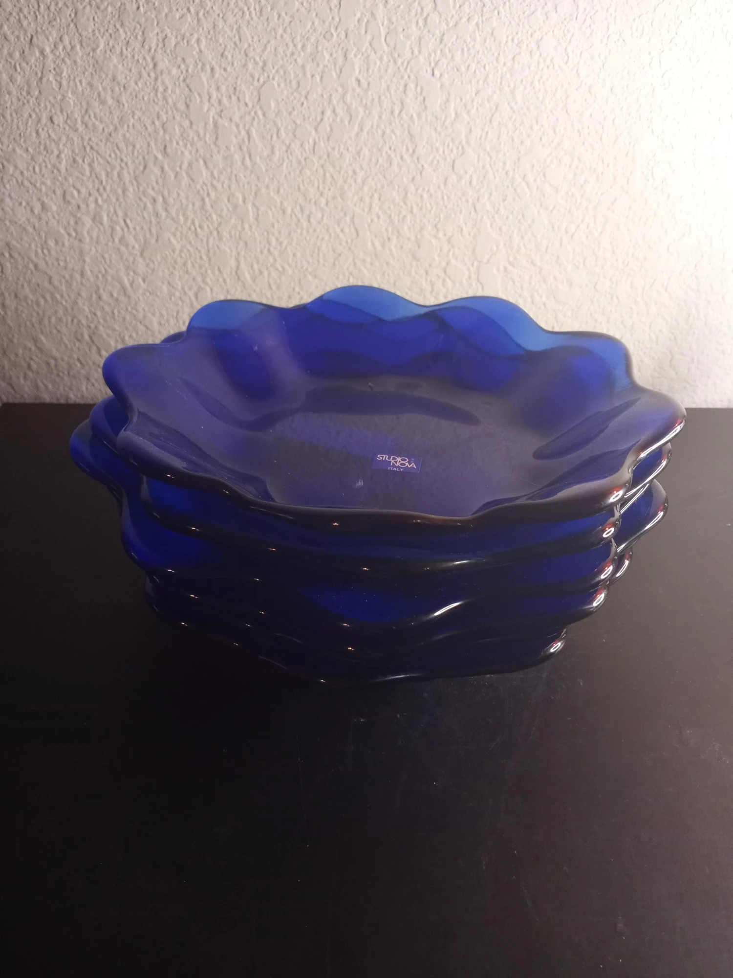 1980s Studio Nova Italy Cobalt Blue Ruffled Bowls- Set Of 6 4 1980s Studio Nova Italy Cobalt Blue Ruffled Bowls- Set Of 6 - Image 2