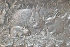 1990s Arthur Court Cast Aluminum Repousse Bunnies Rectangle Serving Platter Tray -Lenox Shop 1990s arthur court cast aluminum repousse bunnies rectangle serving platter tray 1636