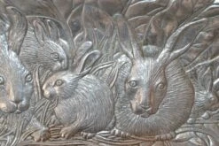 1990s Arthur Court Cast Aluminum Repousse Bunnies Rectangle Serving Platter Tray -Lenox Shop 1990s arthur court cast aluminum repousse bunnies rectangle serving platter tray 2035