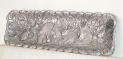 1990s Arthur Court Cast Aluminum Repousse Bunnies Rectangle Serving Platter Tray -Lenox Shop 1990s arthur court cast aluminum repousse bunnies rectangle serving platter tray 9645