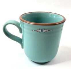 1990s Noritake Boulder Ridge Turquoise Aztec Coffee Mugs- Set Of 4 14 1990s Noritake Boulder Ridge Turquoise Aztec Coffee Mugs- Set Of 4 -Lenox Shop 1990s noritake boulder ridge turquoise aztec coffee mugs set of 4 0159
