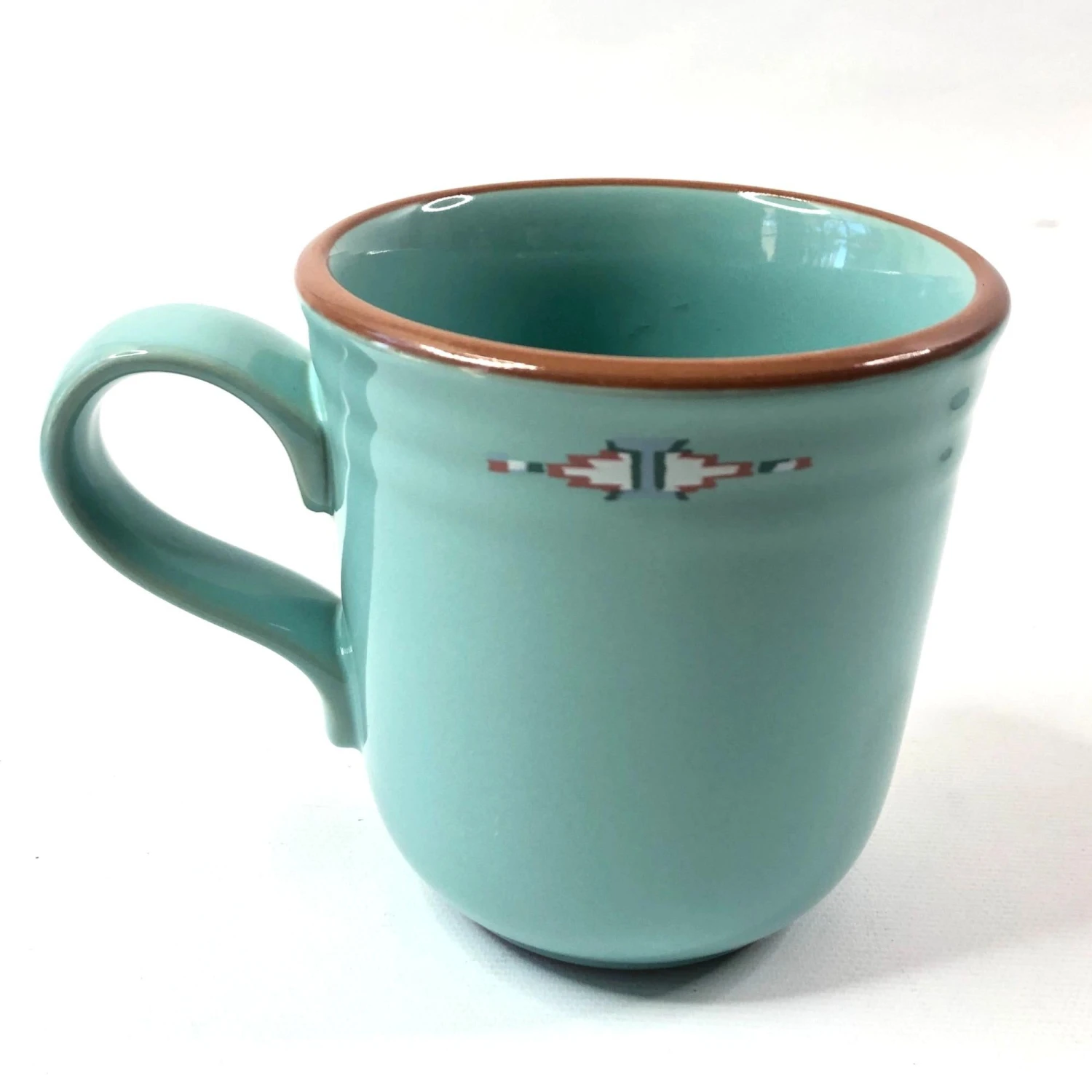 1990s Noritake Boulder Ridge Turquoise Aztec Coffee Mugs- Set Of 4 5 1990s Noritake Boulder Ridge Turquoise Aztec Coffee Mugs- Set Of 4 - Image 3