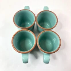1990s Noritake Boulder Ridge Turquoise Aztec Coffee Mugs- Set Of 4 18 1990s Noritake Boulder Ridge Turquoise Aztec Coffee Mugs- Set Of 4 -Lenox Shop 1990s noritake boulder ridge turquoise aztec coffee mugs set of 4 1274