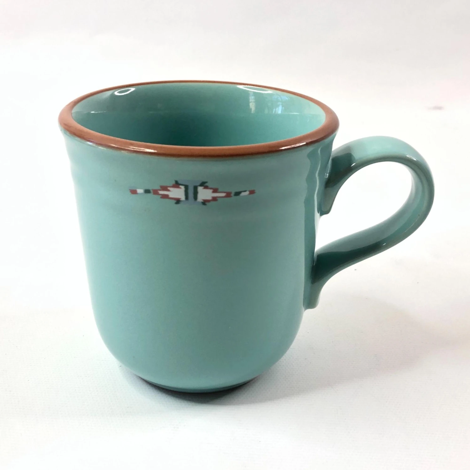 1990s Noritake Boulder Ridge Turquoise Aztec Coffee Mugs- Set Of 4 4 1990s Noritake Boulder Ridge Turquoise Aztec Coffee Mugs- Set Of 4 - Image 2