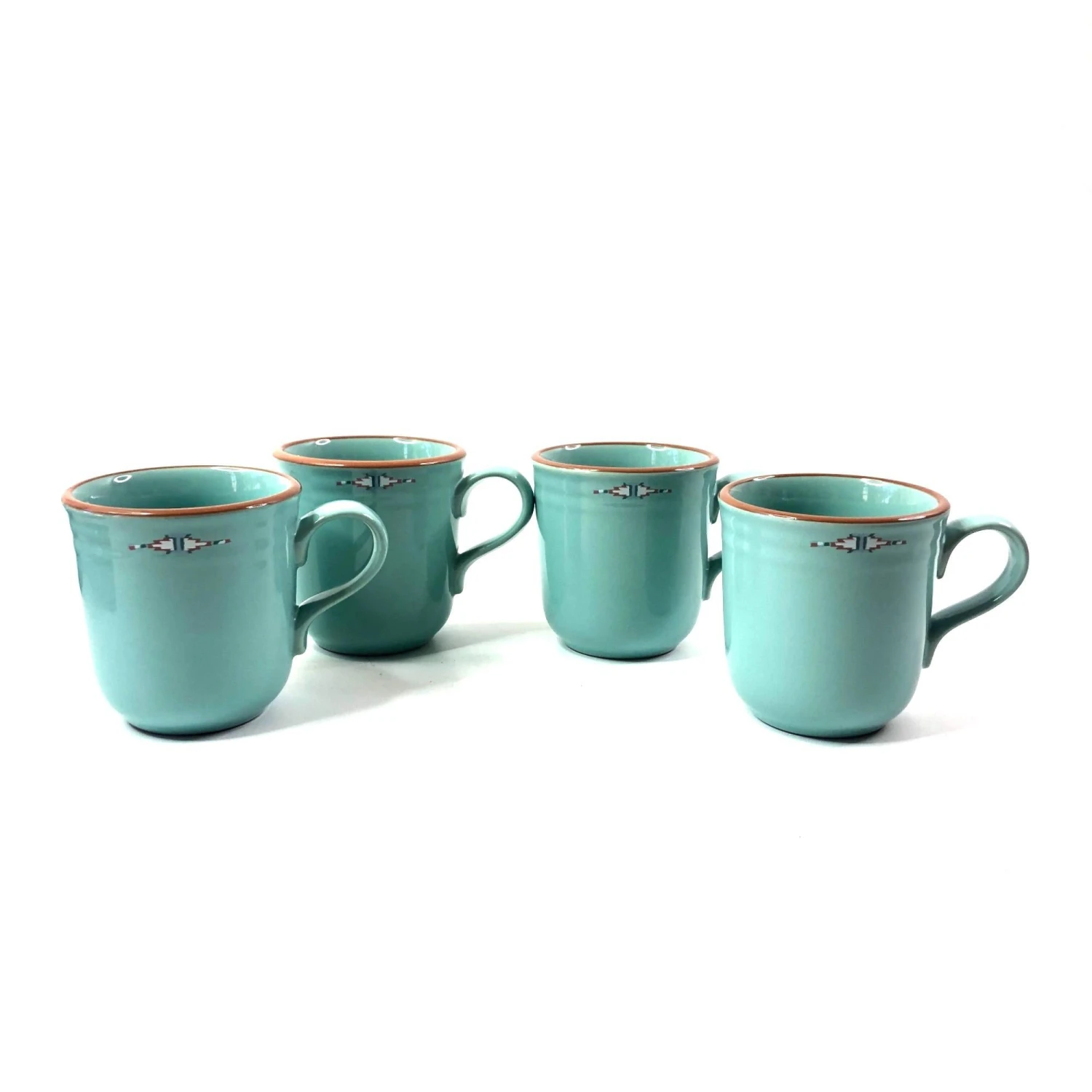 1990s Noritake Boulder Ridge Turquoise Aztec Coffee Mugs- Set Of 4 10 1990s Noritake Boulder Ridge Turquoise Aztec Coffee Mugs- Set Of 4 - Image 8