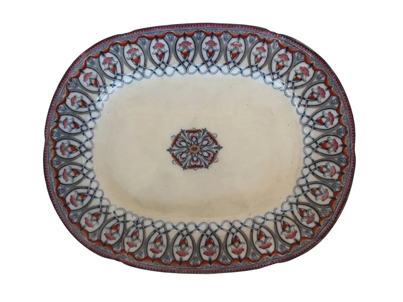 19th Century Large Arabian Pattern Staffordshire Platter 9 19th Century Large Arabian Pattern Staffordshire Platter - Image 7