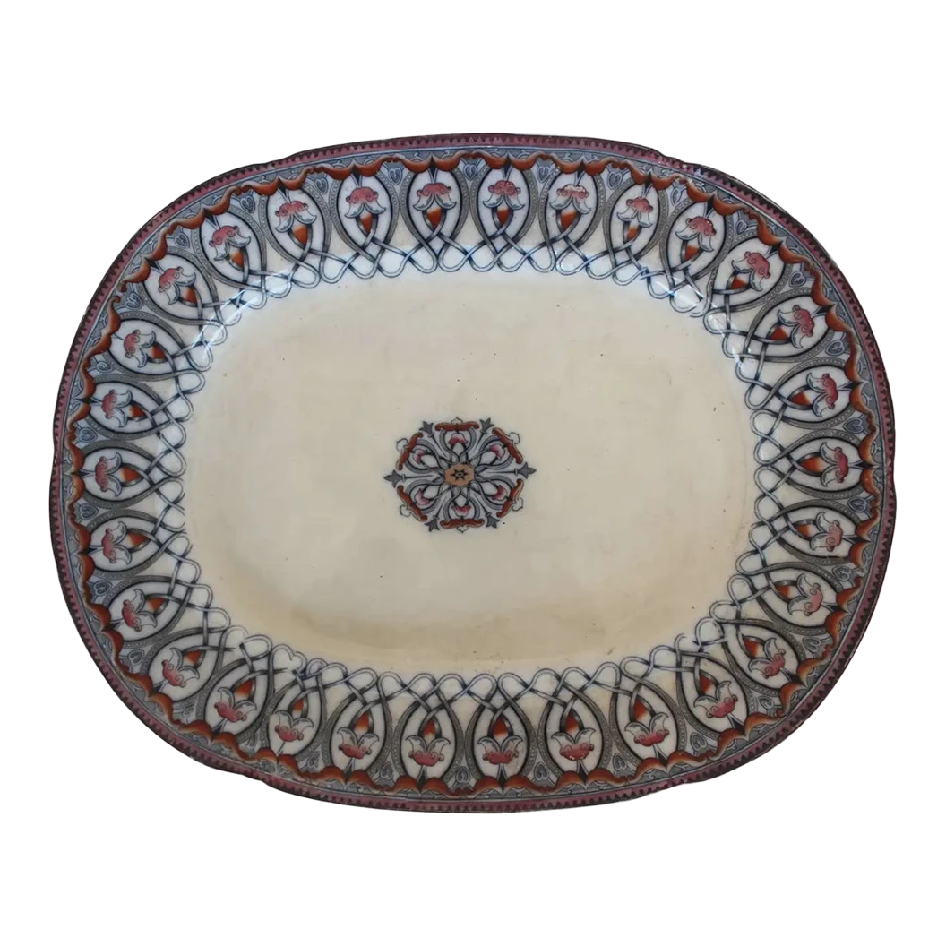 19th Century Large Arabian Pattern Staffordshire Platter 3 19th Century Large Arabian Pattern Staffordshire Platter