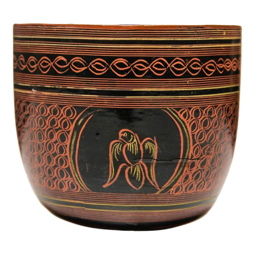 20th Century Vintage Collector-Grade Burmese Parrot Lacquerware Cup -Lenox Shop 20th century vintage collector grade burmese parrot lacquerware cup 3889