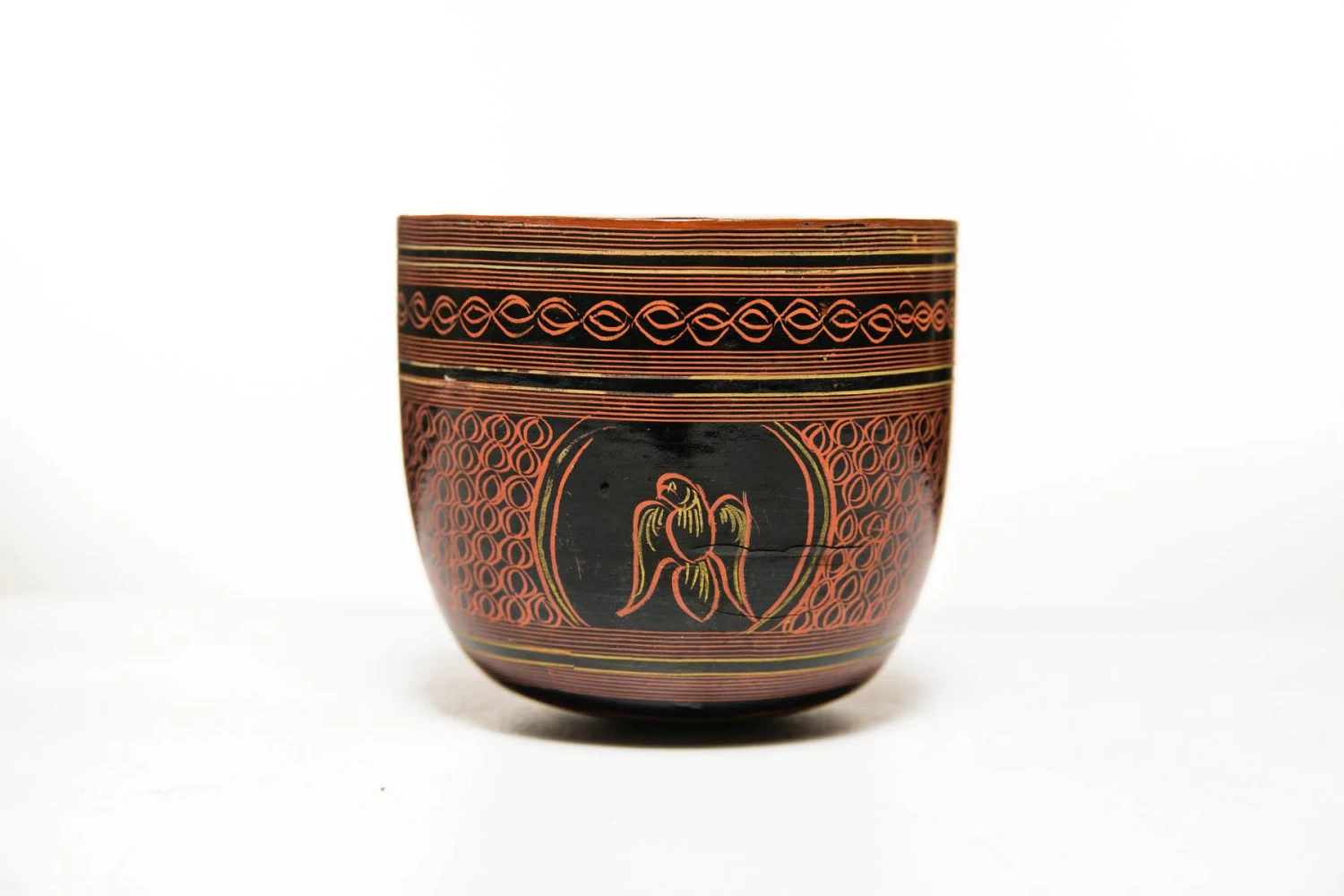 20th Century Vintage Collector-Grade Burmese Parrot Lacquerware Cup 8 20th Century Vintage Collector-Grade Burmese Parrot Lacquerware Cup - Image 6