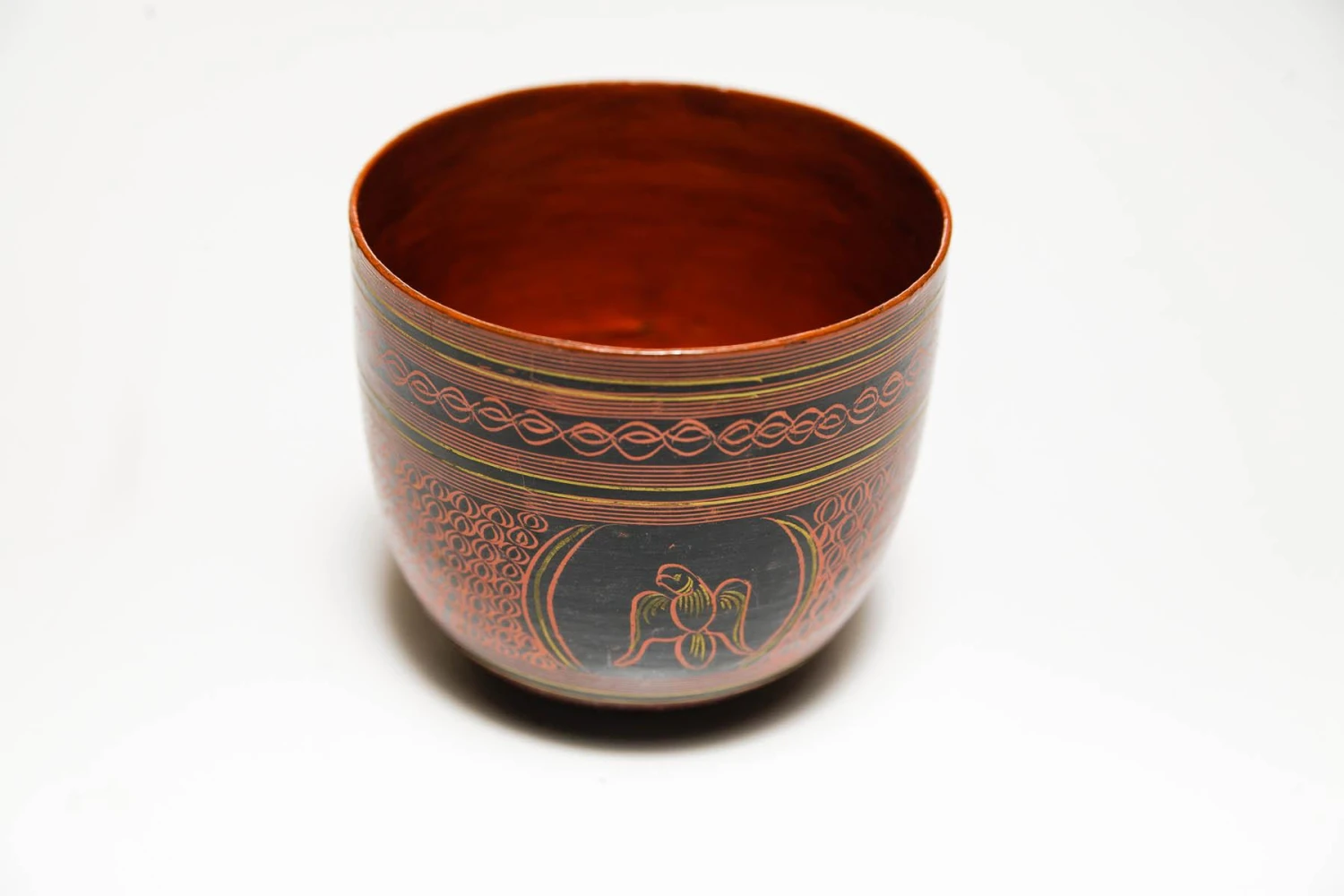 20th Century Vintage Collector-Grade Burmese Parrot Lacquerware Cup 7 20th Century Vintage Collector-Grade Burmese Parrot Lacquerware Cup - Image 5
