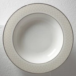 Lenox Venetian Lace Rimmed Bowl 6 Lenox Venetian Lace Rimmed Bowl -Lenox Shop 762023 w1