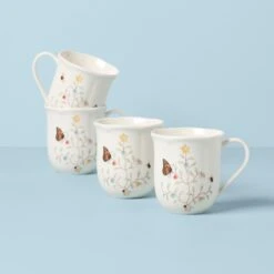 Lenox Butterfly Meadow Seasonal Mugs, S/4
