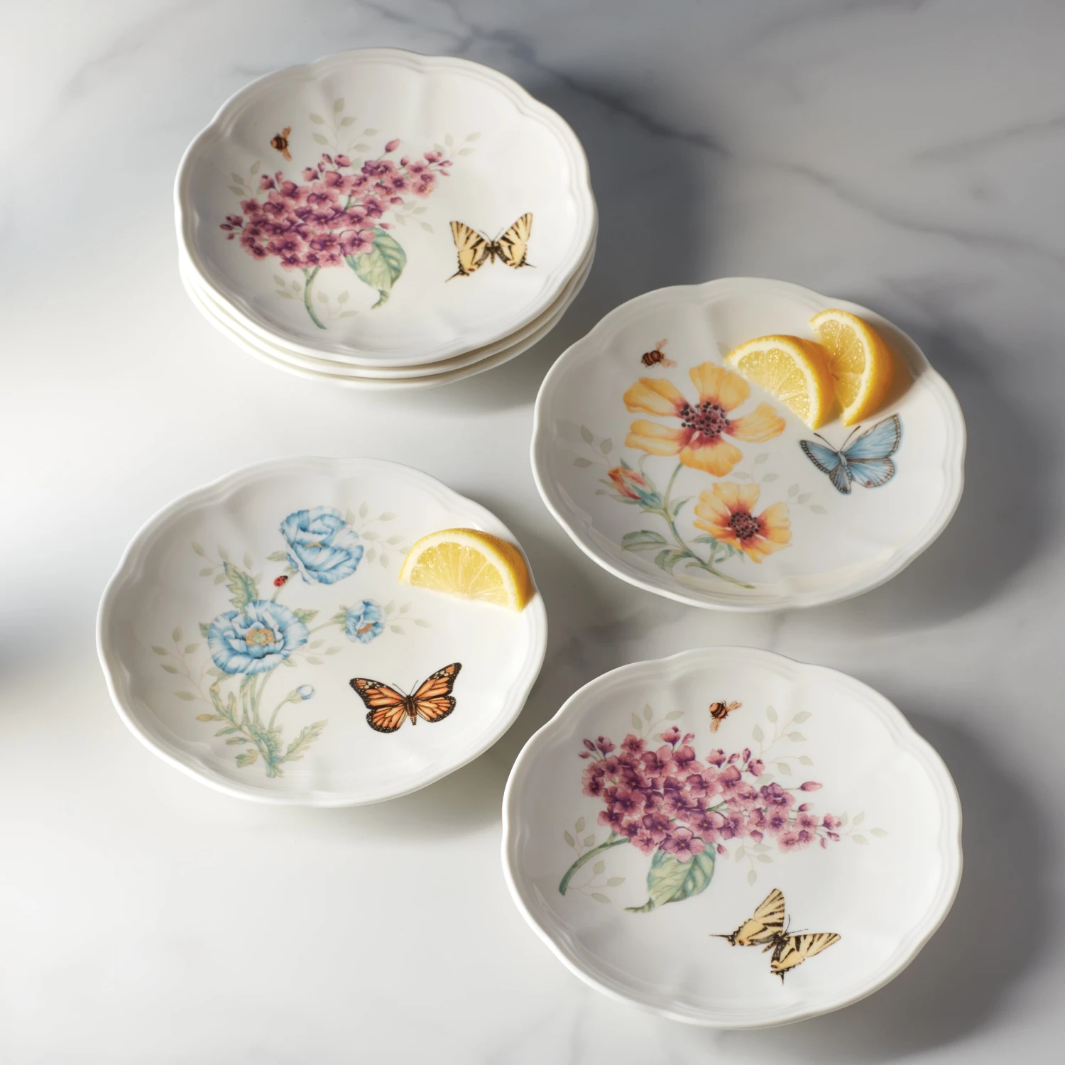 Lenox Butterfly Meadow 6-Piece Tidbit Plate Set 4 Lenox Butterfly Meadow 6-Piece Tidbit Plate Set - Image 2