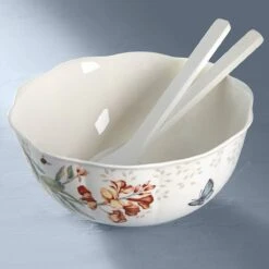 Lenox Butterfly Meadow Salad Bowl & Servers -Lenox Shop 820581 w1 78a5e565 fe60 4d33 b772 ca80e86d6771