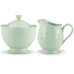 Lenox French Perle White Sugar & Creamer 9 Lenox French Perle White Sugar & Creamer -Lenox Shop 824408 wHR
