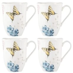 Lenox Butterfly Meadow Hydrangea 4-Piece Mug Set -Lenox Shop 869578 wHR c89837a1 0054 4239 947a 6c8e5fc35125