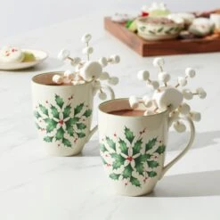 Lenox Hosting The Holidays 2-Piece Holly Mug Set 7 Lenox Hosting The Holidays 2-Piece Holly Mug Set -Lenox Shop 870002 LHOL 22 FEA 1