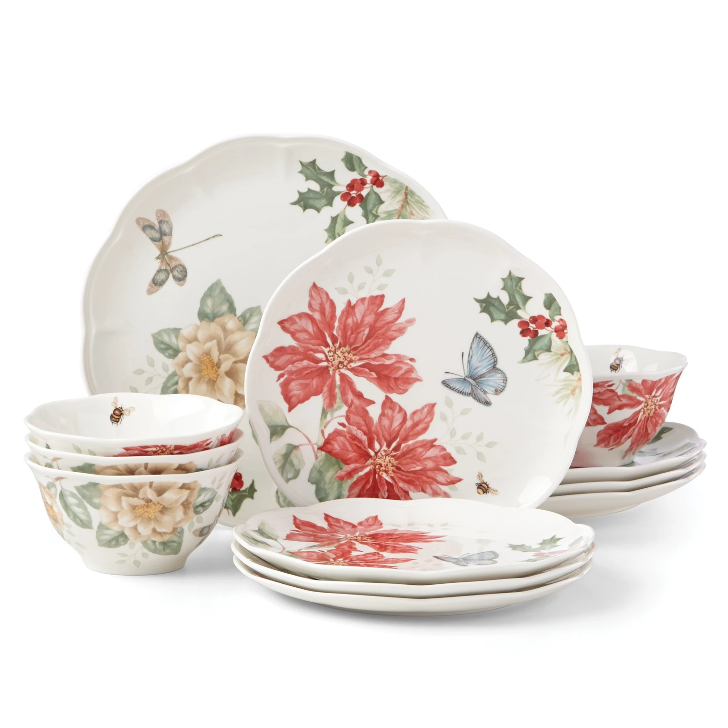 Lenox Butterfly Meadow Holiday 12-Piece Dinnerware Set 4 Lenox Butterfly Meadow Holiday 12-Piece Dinnerware Set - Image 2