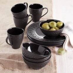 Lenox Chelse Muse Fleur Matte Black 4-Piece Bowl Set -Lenox Shop 888917 w14
