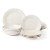 Lenox French Perle Groove White 12-Piece Dinnerware Set -Lenox Shop 891196 LNP S20