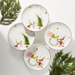 Lenox Merry Grinchmas Assorted Accent Plates, Set Of 4 -Lenox Shop 894166 LHOL 22 FEA 1