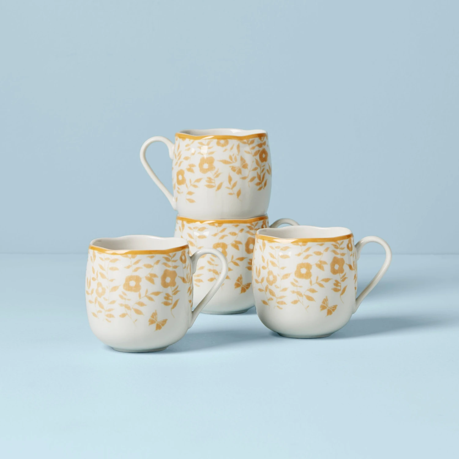 Lenox Butterfly Meadow Cottage 4-Piece Mugs 3 Lenox Butterfly Meadow Cottage 4-Piece Mugs