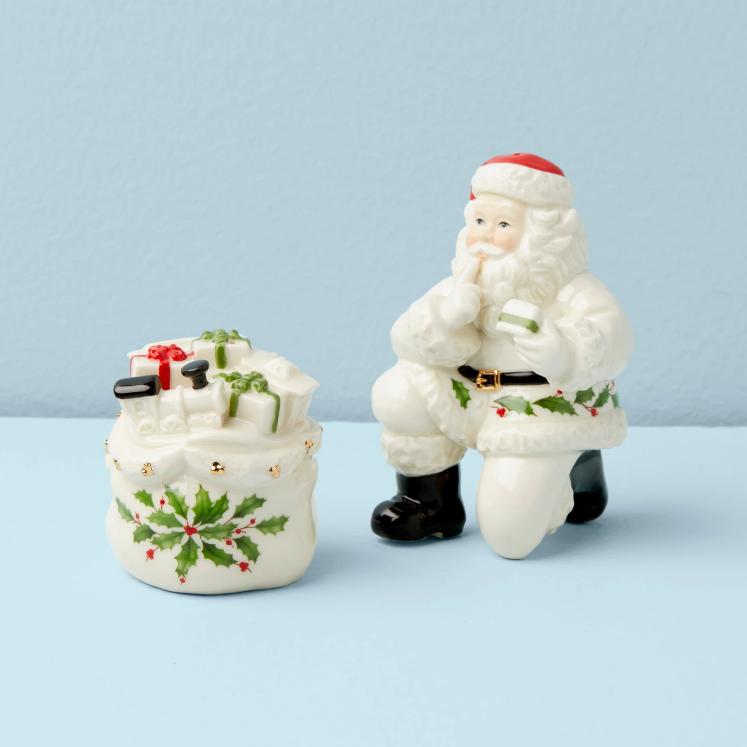 Lenox Holiday Figural Salt & Pepper Set 3 Lenox Holiday Figural Salt & Pepper Set