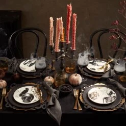 Lenox Vintage Gold Halloween Dessert Plates, Set Of 4 -Lenox Shop 895321 895246 877880 894251 890691 LNP F23 GIF SM